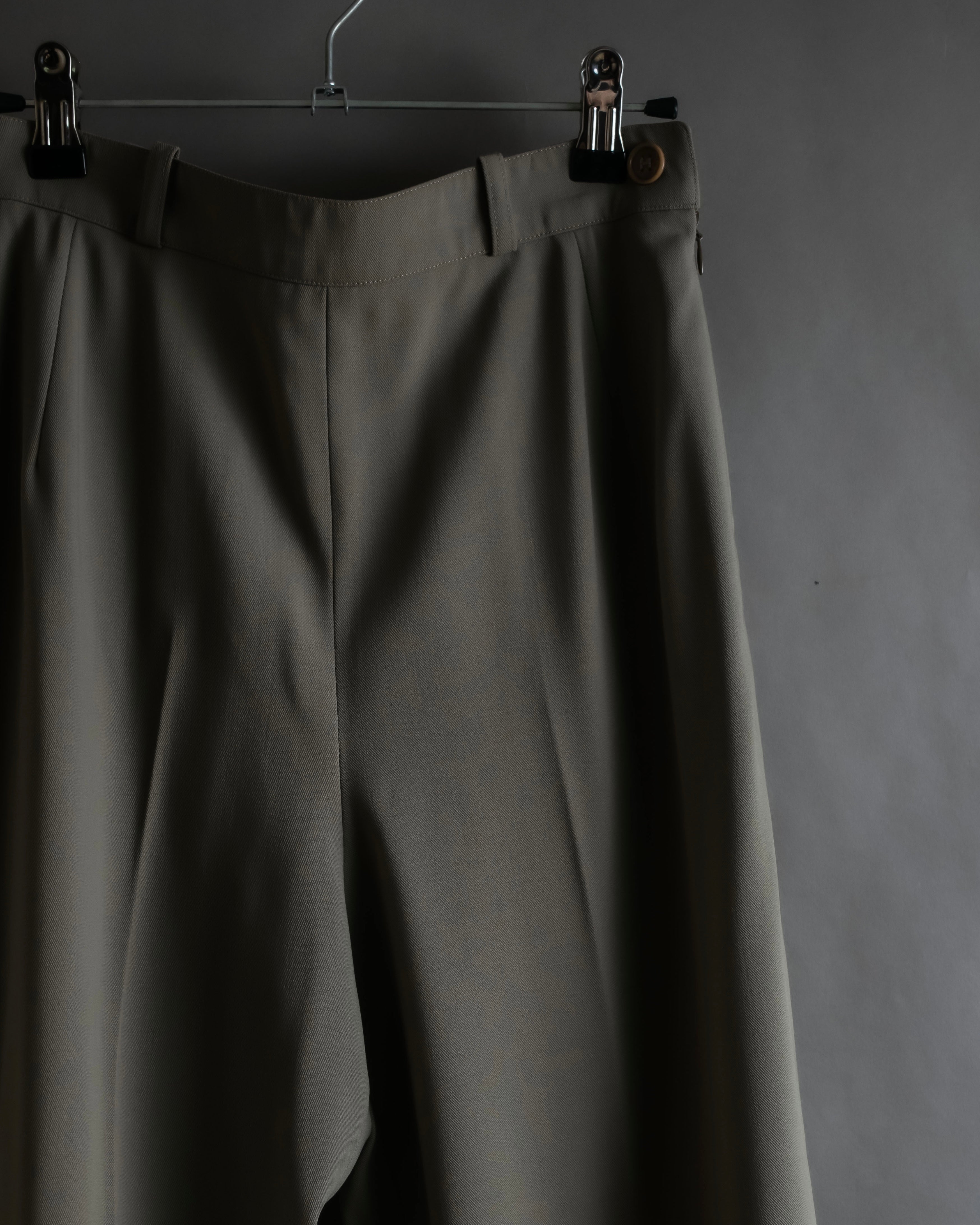 "HERMES" Margiela period silk wide straight slacks