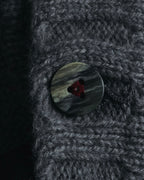 "H953" Shearling-collared cable-knit jacket