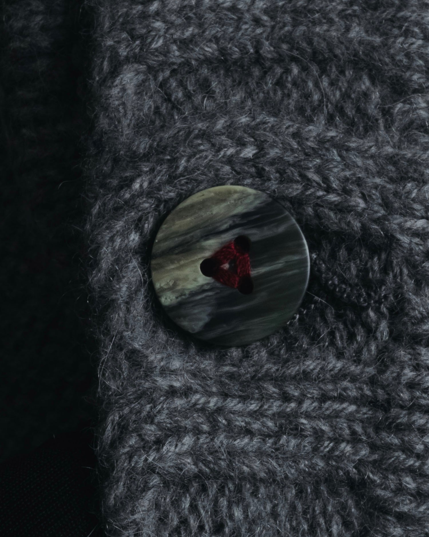 "H953" Shearling-collared cable-knit jacket