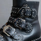 "GIVENCHY" Belt and stud design leather boots