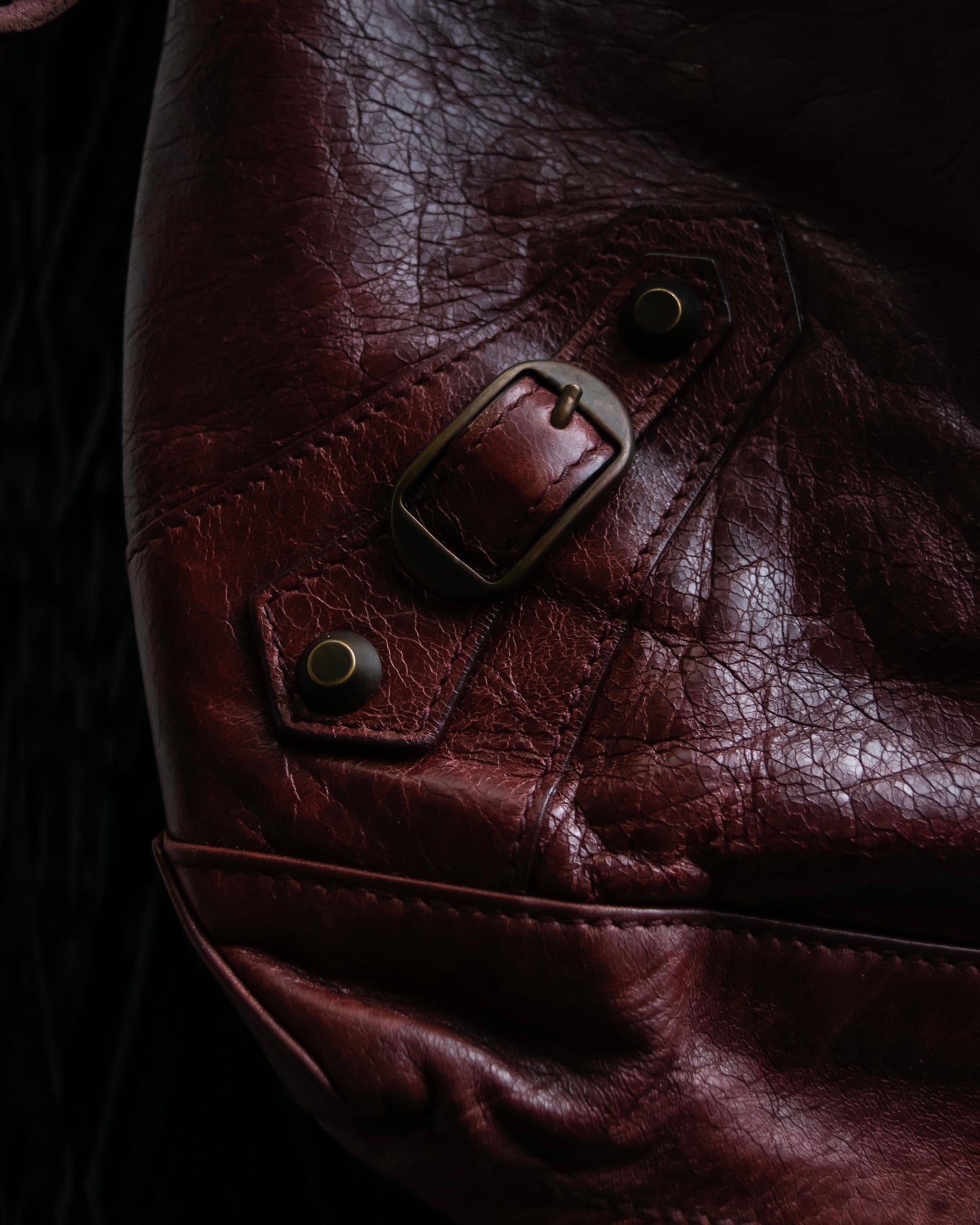 “BALENCIAGA” The Day leather one shoulder bag (burgundy)