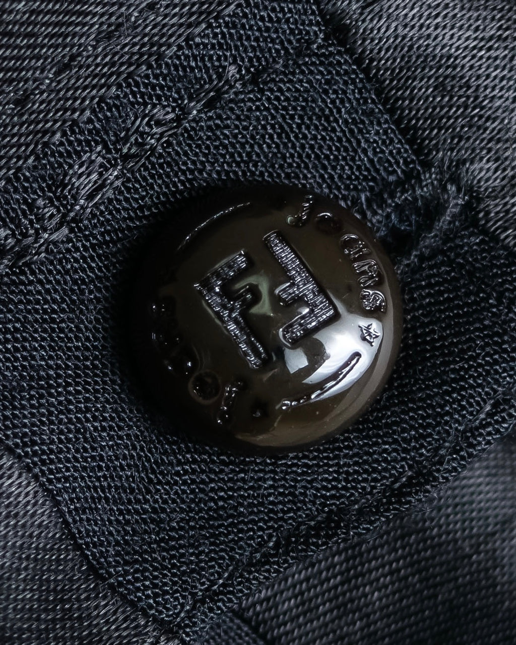 "FENDI JEANS" Logo engraved check pattern glossy shirt