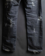"Dolce &amp; Gabbana"Faded design gray denim pants