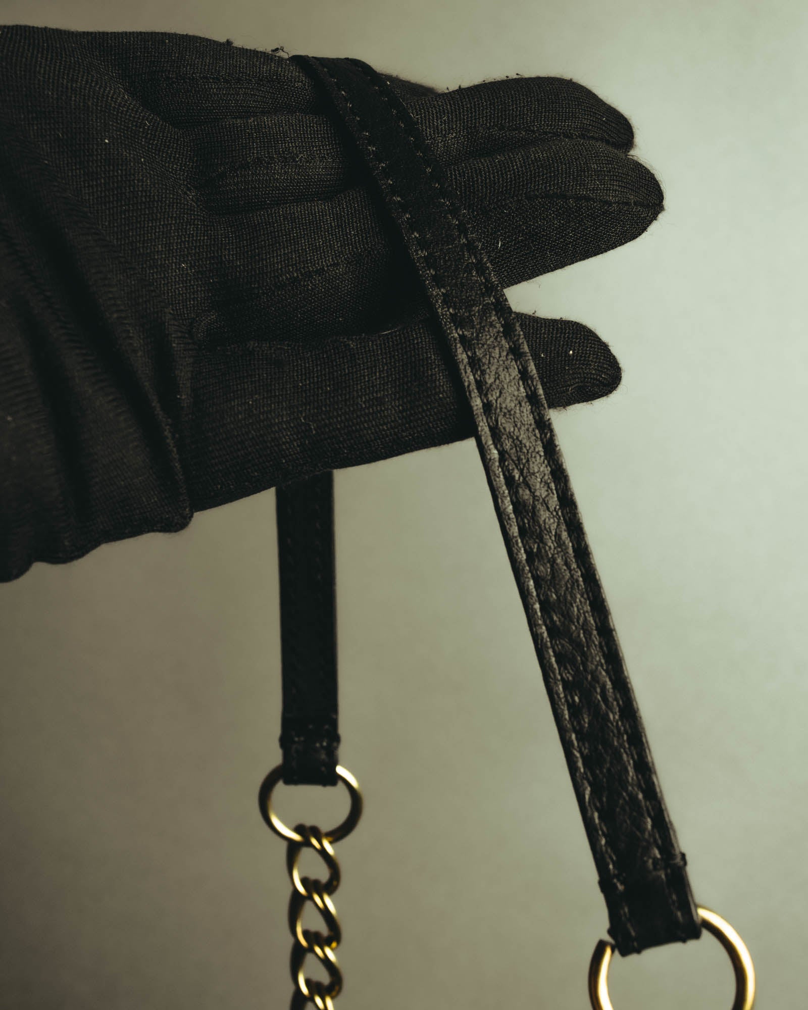 “SAN HIDEAKI MIHARA” 2000’s-2010’s black leather chain shoulder bag