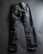 "Dolce &amp; Gabbana"Faded design gray denim pants