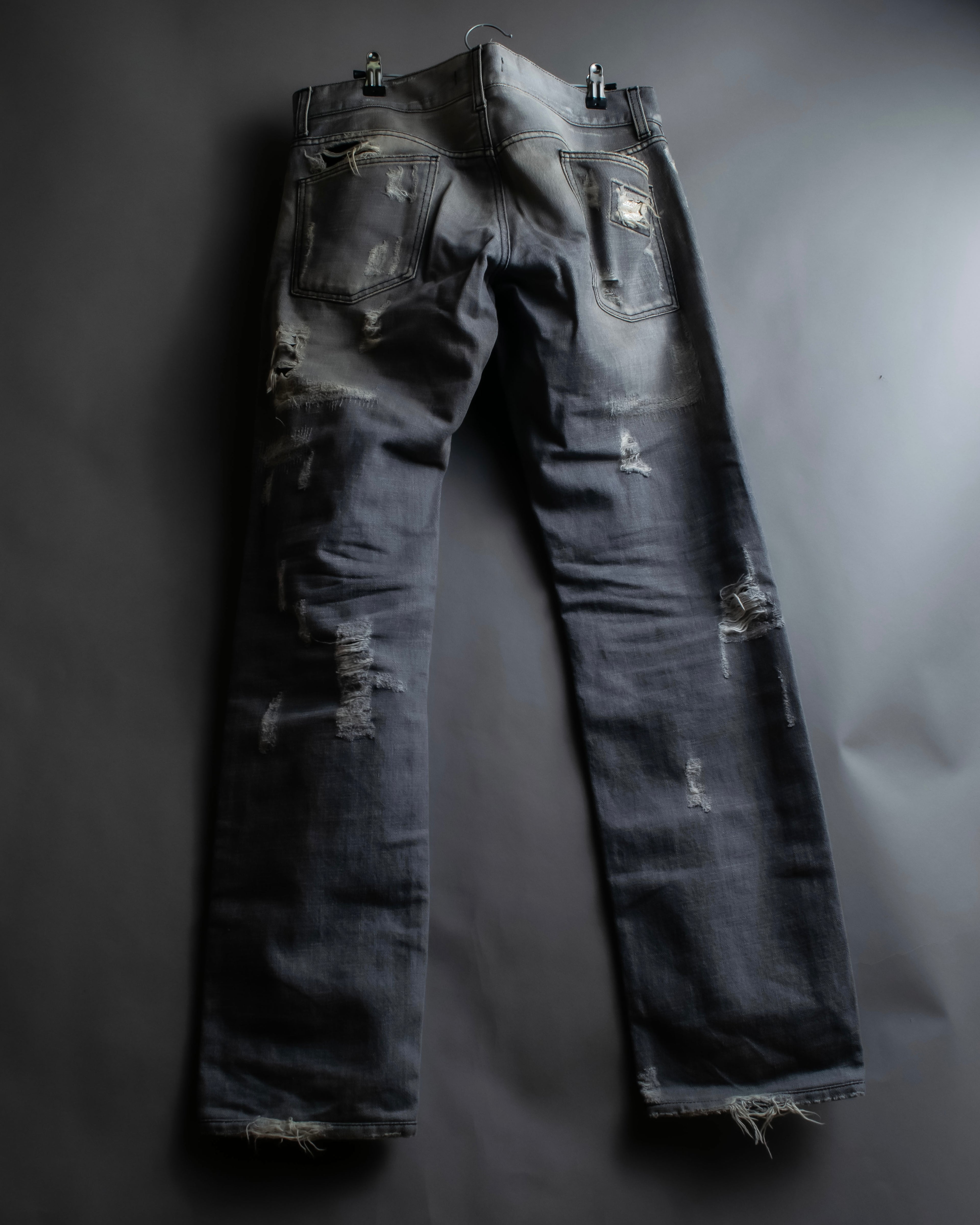 "Dolce &amp; Gabbana"Faded design gray denim pants