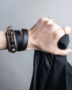 "BALENCIAGA" 3 layer  buckle design leather bracelet