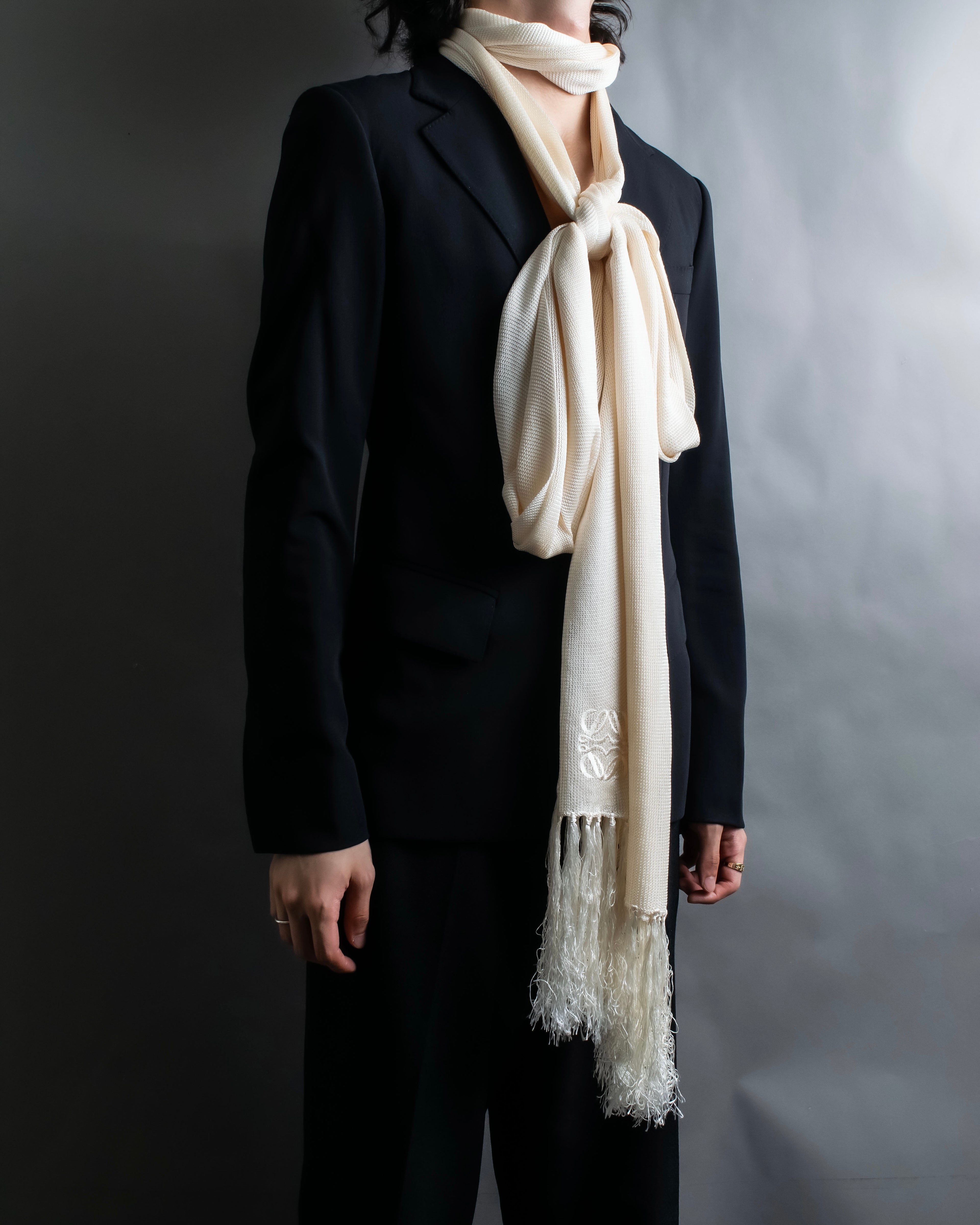 "LOEWE" Shiny silk anagram logo stole