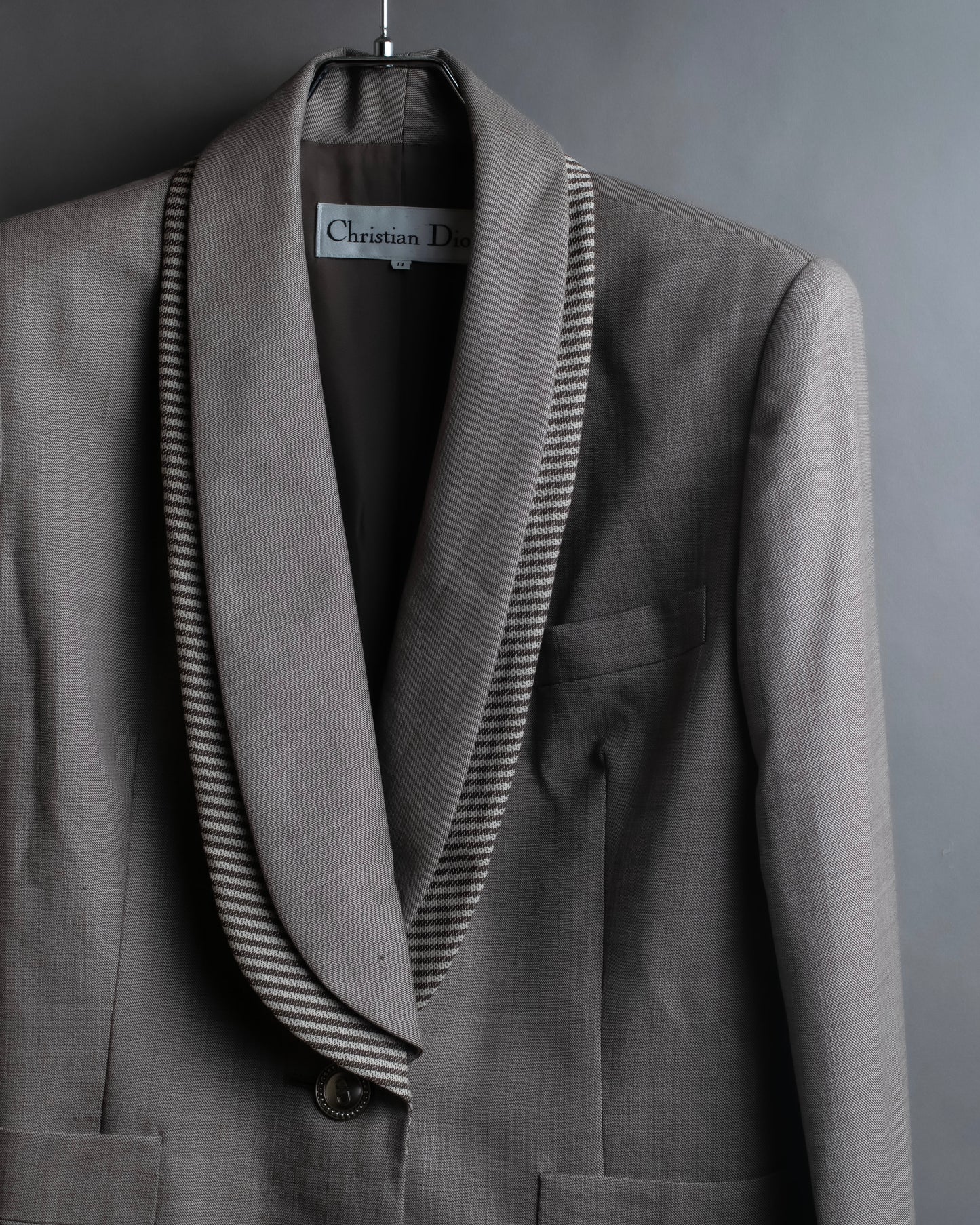 "Christian Dior" Double shawl collar design tailored jacket