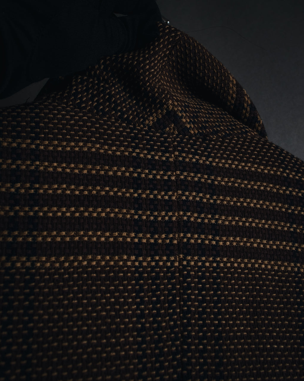 "CELINE" Late 80s–Early 90s velvet-collar woven jacket