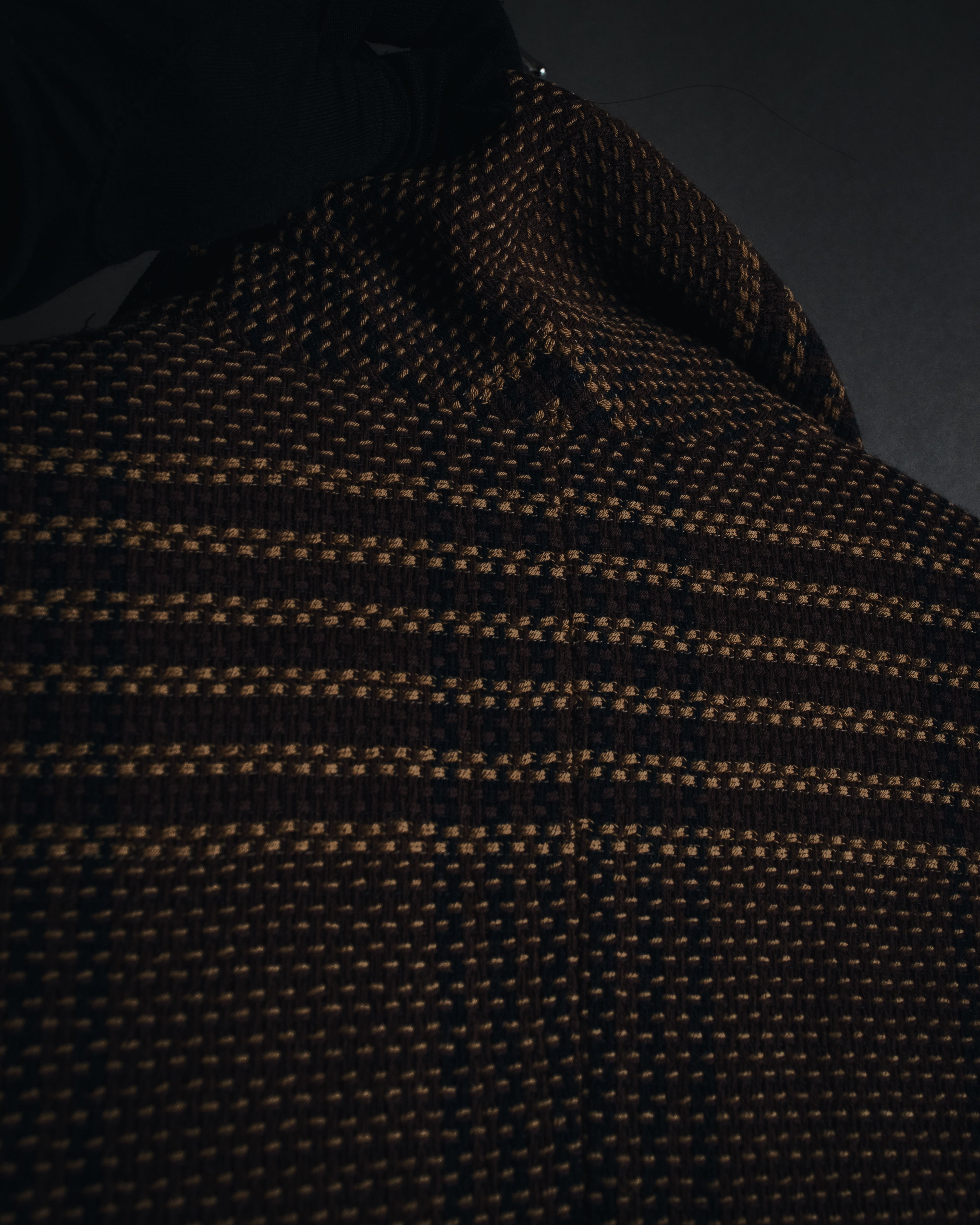 "CELINE" Late 80s–Early 90s velvet-collar woven jacket