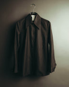 "CELINE" 90's-00's Sharp collared cotton button-up shirt