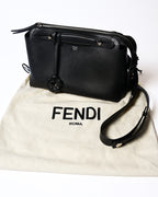 FENDI/ “By The Way Medium” Flower Detailed 2 Way Hand Bag Black