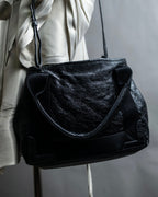 “Balenciaga”  navy cavas xs hand bag