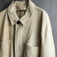 "LOEWE" 100% real leather off white color double zipper mid length coat