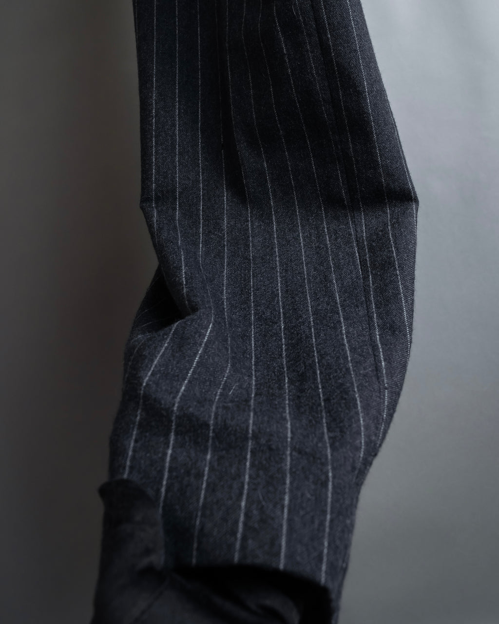 "BALENCIAGA" Side zipper design striped slacks