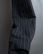 "BALENCIAGA" Side zipper design striped slacks