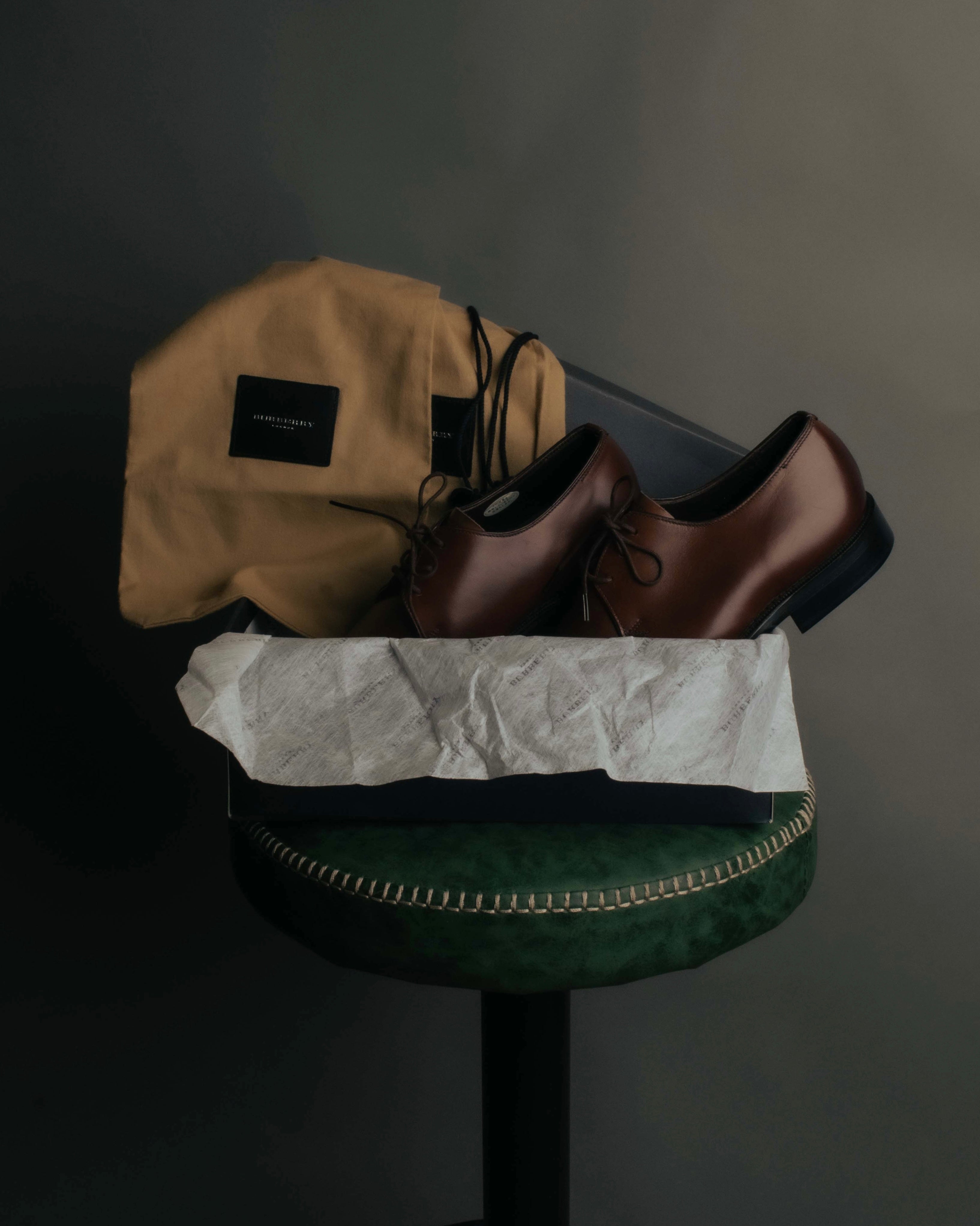 "BURBERRY LONDON" 00's-10's Sleek leather lace-up derby shoes