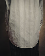 -SPECIAL- “HERMES” 80’s tonal jacquard pinstripe French cuff shirt