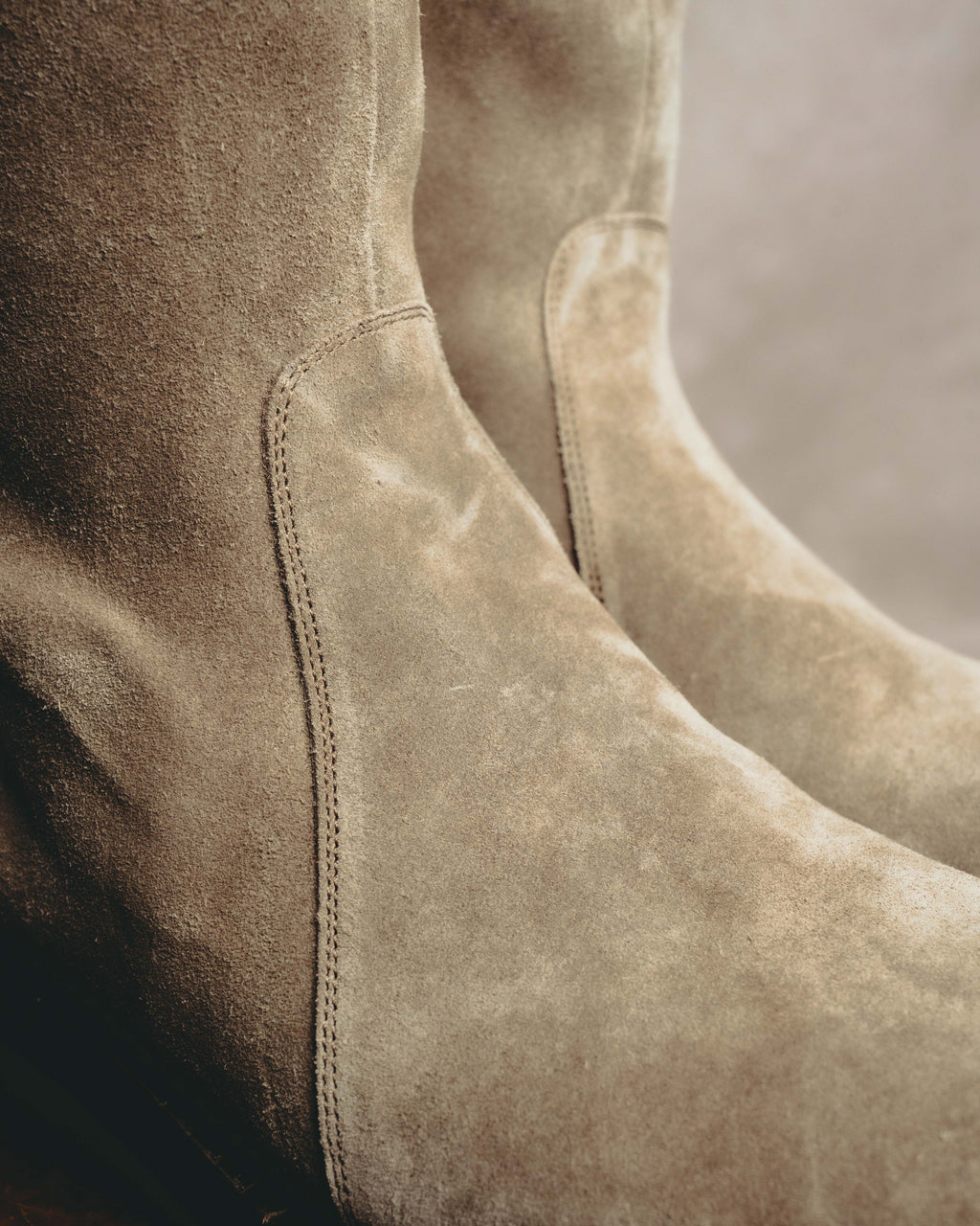 -SPECIAL- “Dior” 00’s Taupe suede square toe riding boots