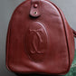 "Cartier" 2C logo engraved bordeaux color boston bag