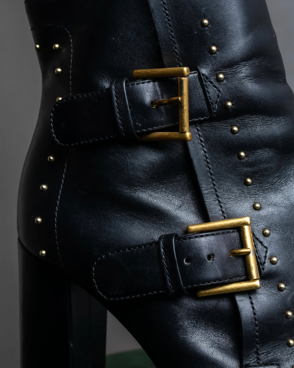 "MCQ Alexander McQueen" Studded design belted heel boots