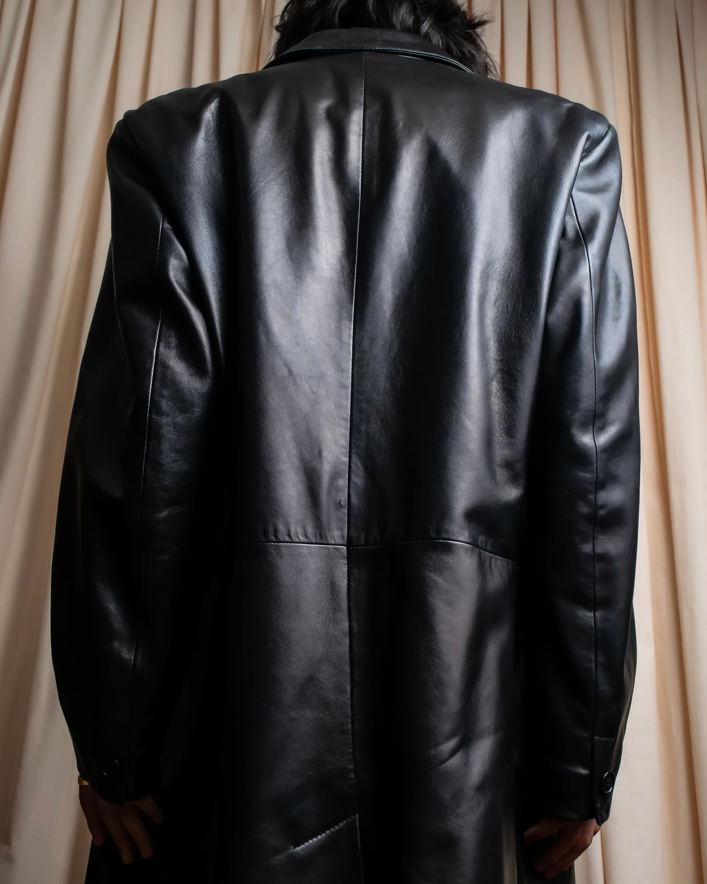 "GIANFRANCO FERRE" Oversized lamb leather chester coat