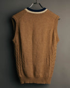 "Christian Dior" 80's-90's Preppy cable knit sweater vest
