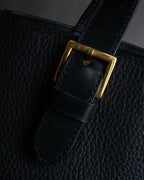 "BURBERRYS" Gold buckle design grained leather hand bag