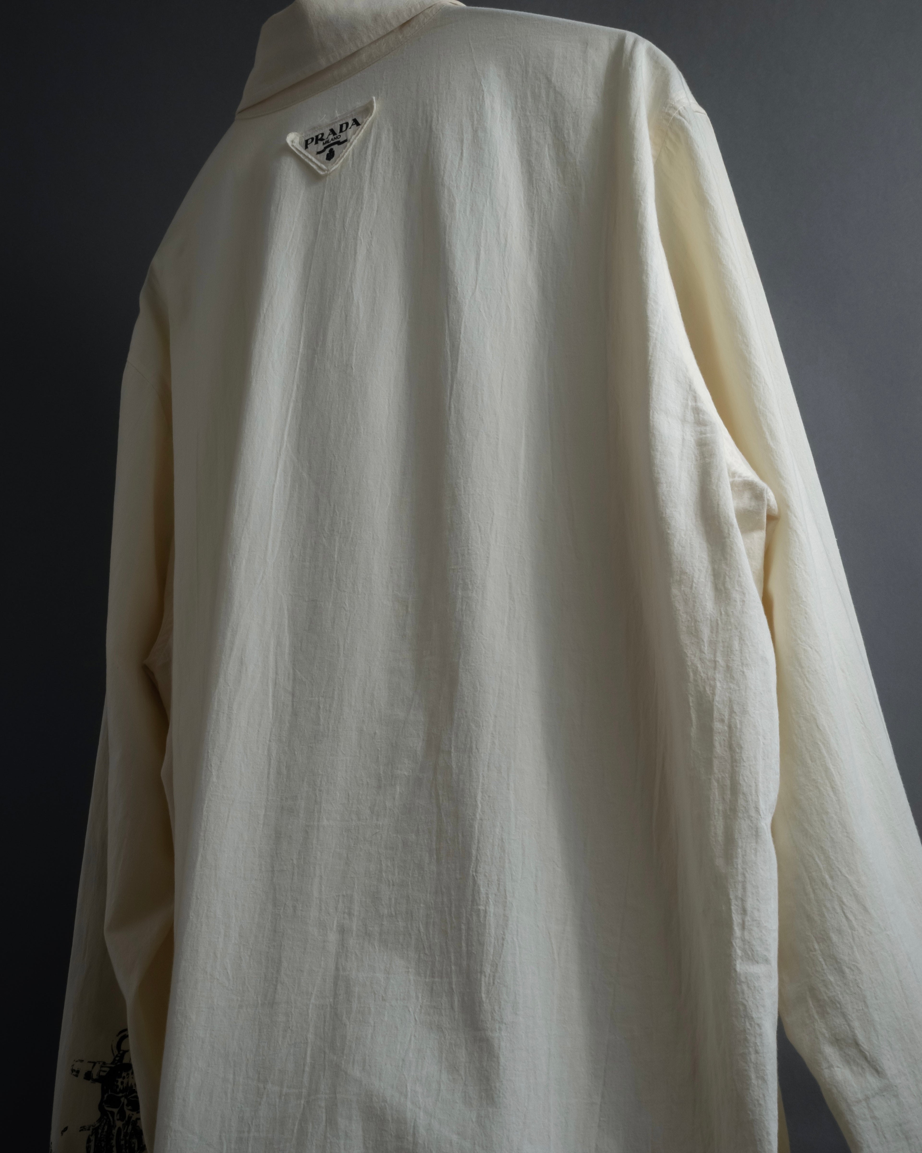 "PRADA" 22SS Sea fable motif print oversized shirt