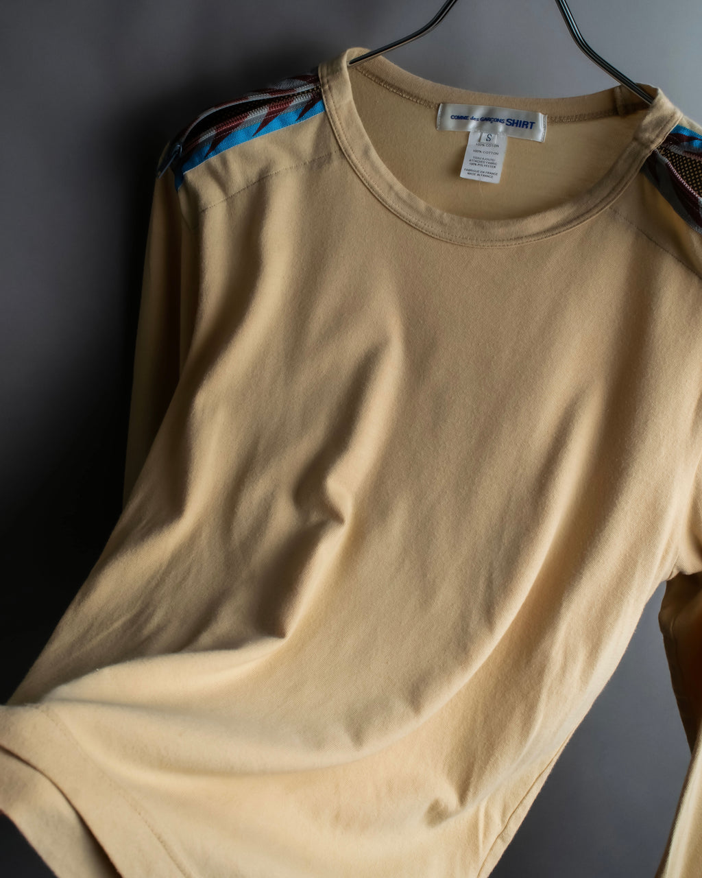 "COMME des GARCONS Shirt" Zip separate fabric detail long cut sew