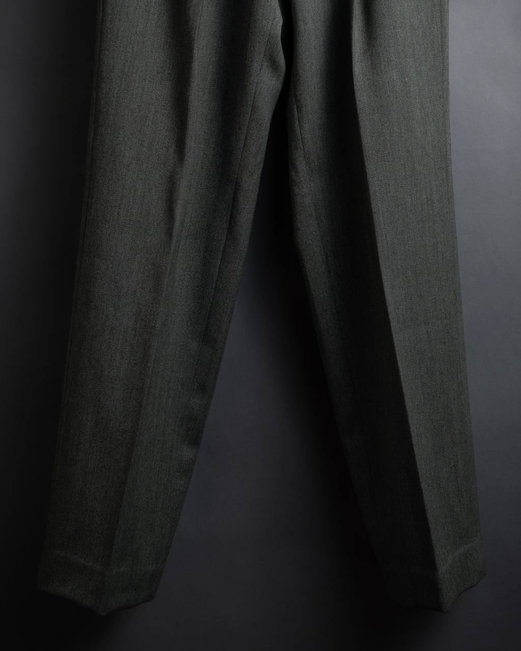 "YVES SAINT LAURENT" Deep pleat tapered wool slacks