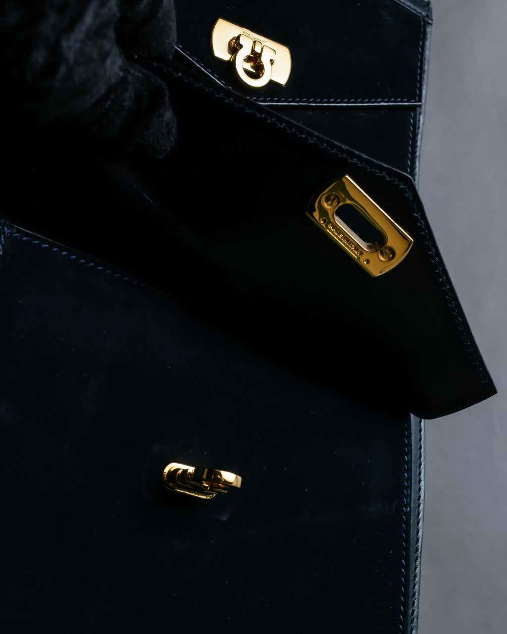 "Salvatore Ferragamo" Pocket detail leather combination tote bag
