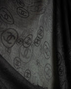 "CHANEL" Logo engraved design cashmere super large stole