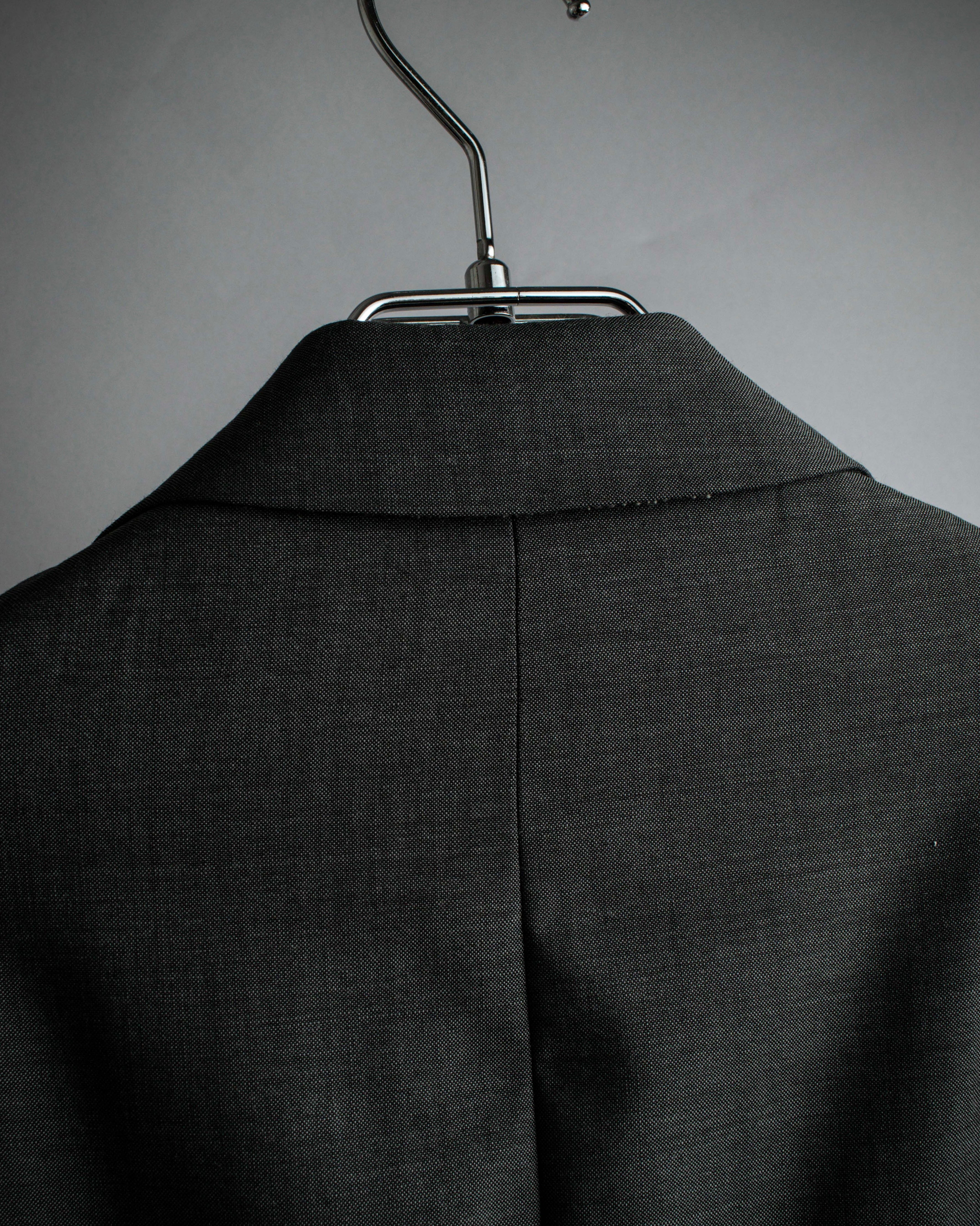 "HUGO BOSS" Fine-gauge wool khaki gray set up