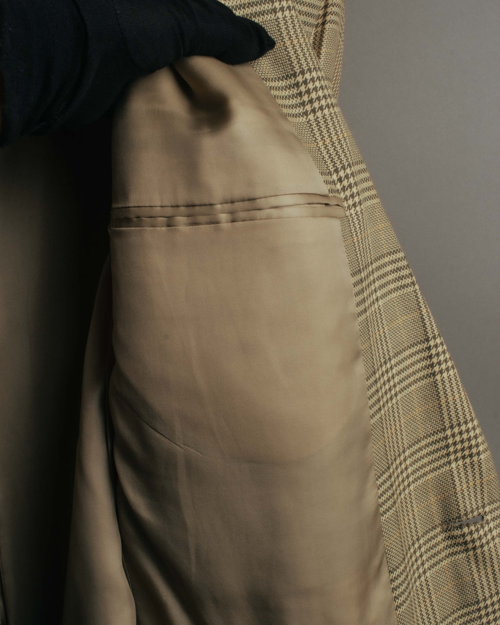 "GUCCI" 90's-00's Vintage houndstooth and glen check structured cotton jacket