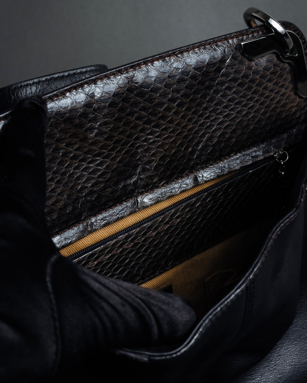 "Cartier" Marcello de Cartier python leather combination bag