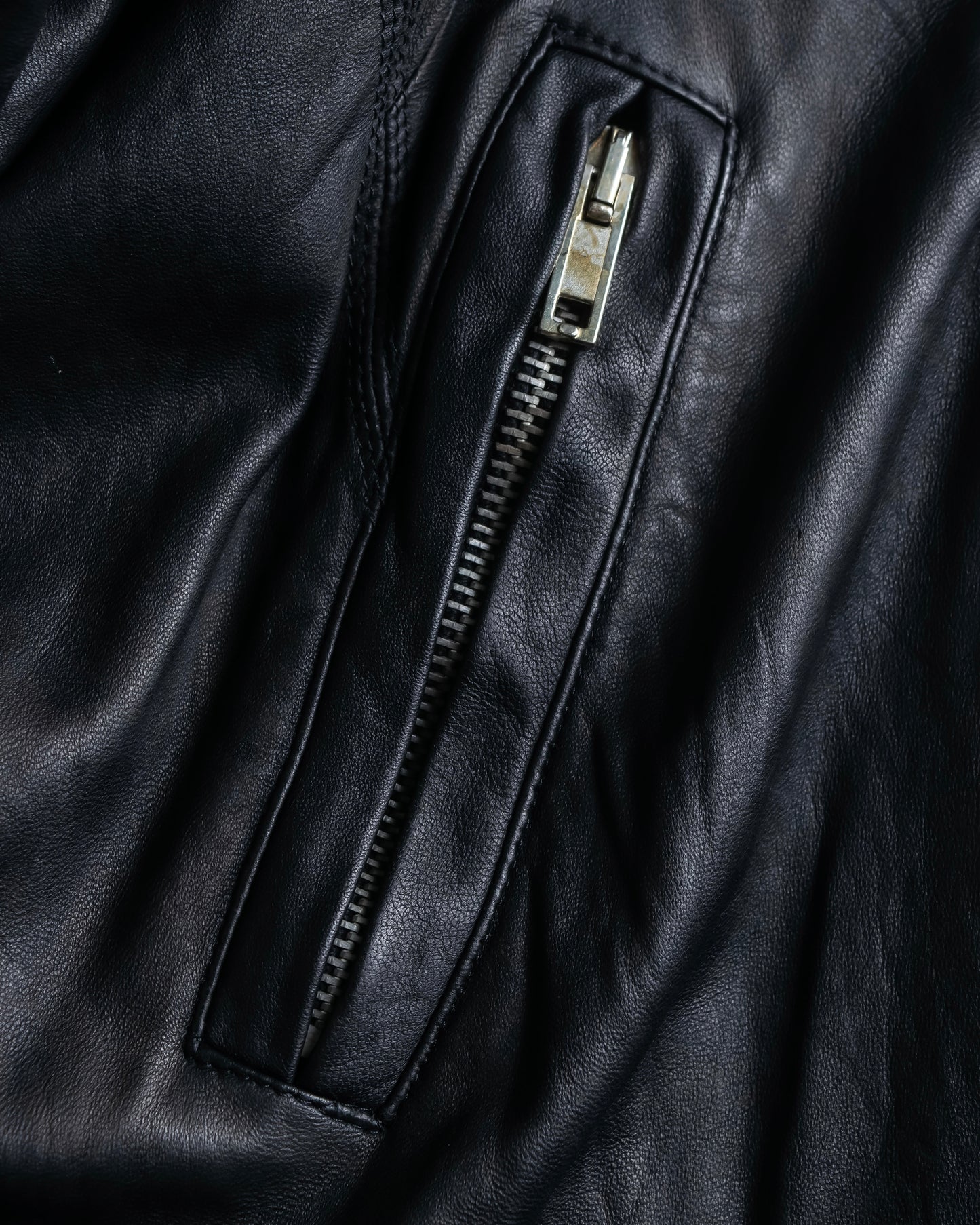 "Rick Owens" 100% lamb leather high neck sleeveless jacket