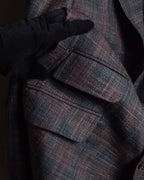 "Tex Teq" Gradient check pattern tailored jacket