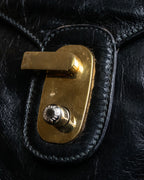 "DOLCE &amp; GABBANA" Gold chain two-way leather bag
