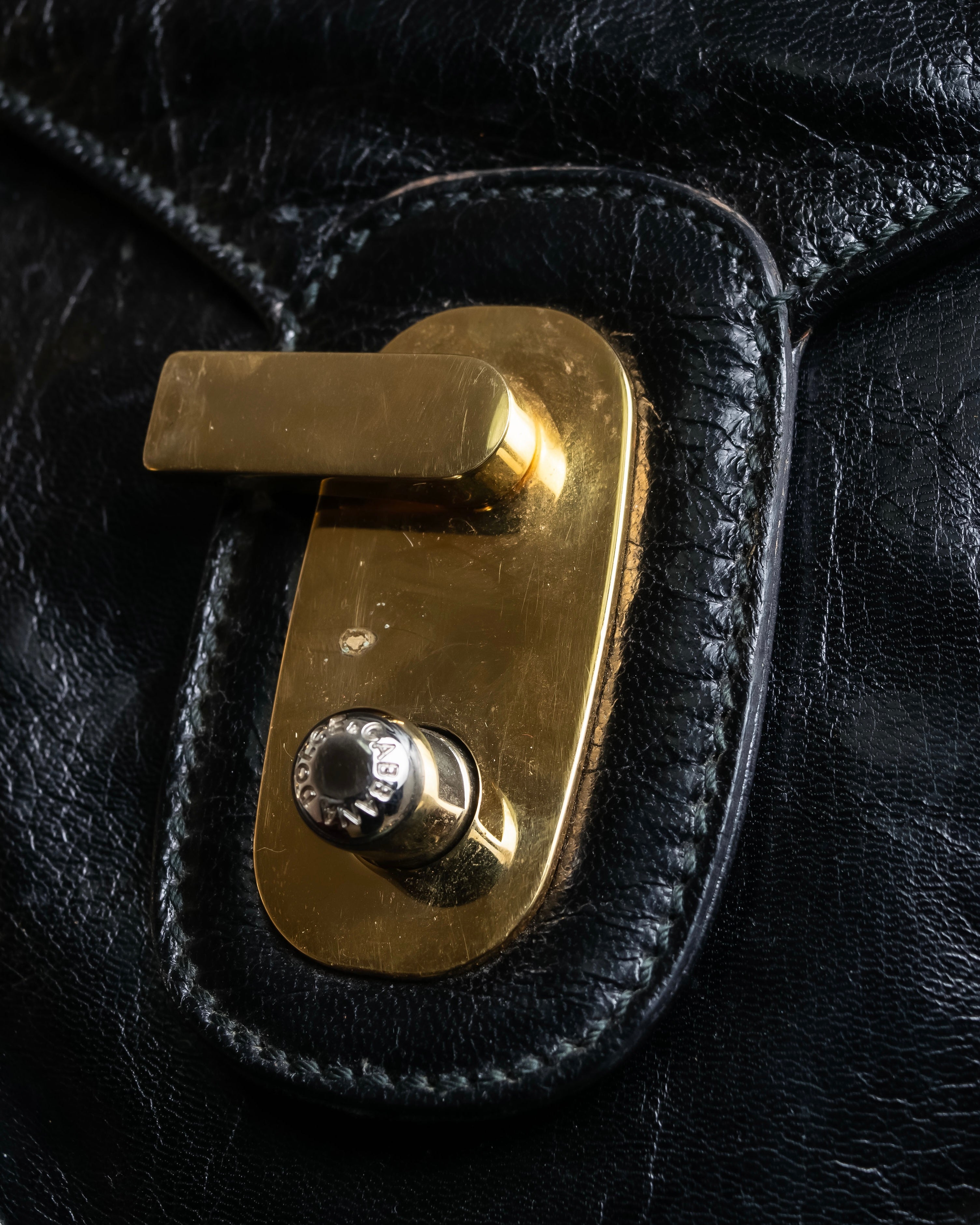 "DOLCE &amp; GABBANA" Gold chain two-way leather bag