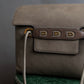 "Delvaux" Front D metal charm design horizontal leather shoulder bag