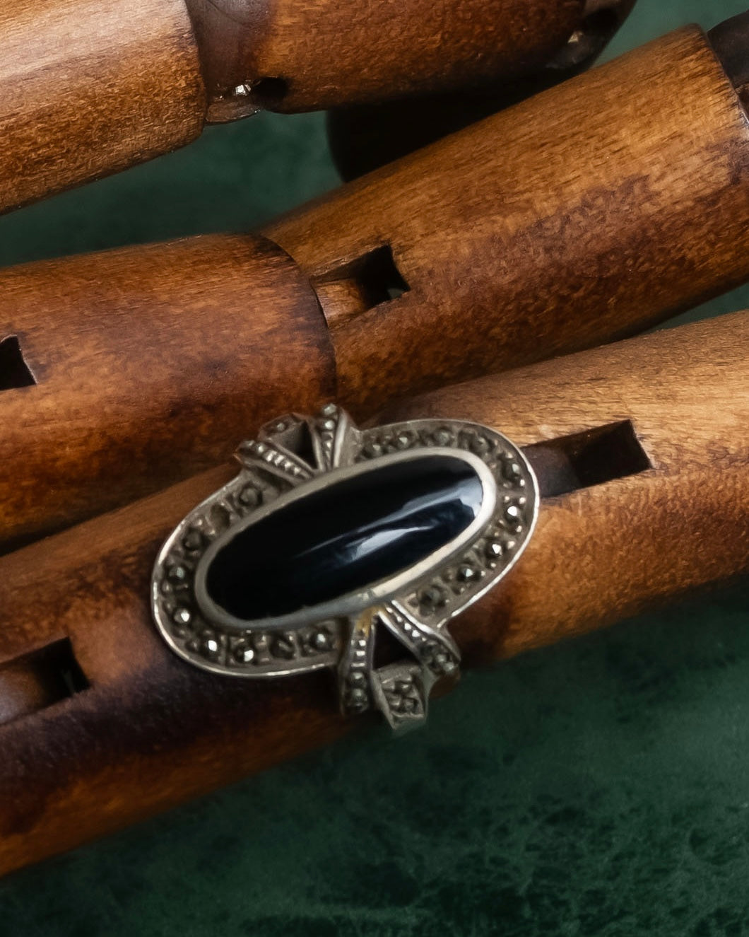 "GEORG JENSEN" Silver925 Onyx motif ring