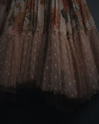 "RED VALENTINO" 19-20’s Floral pleated skirt with tulle hem