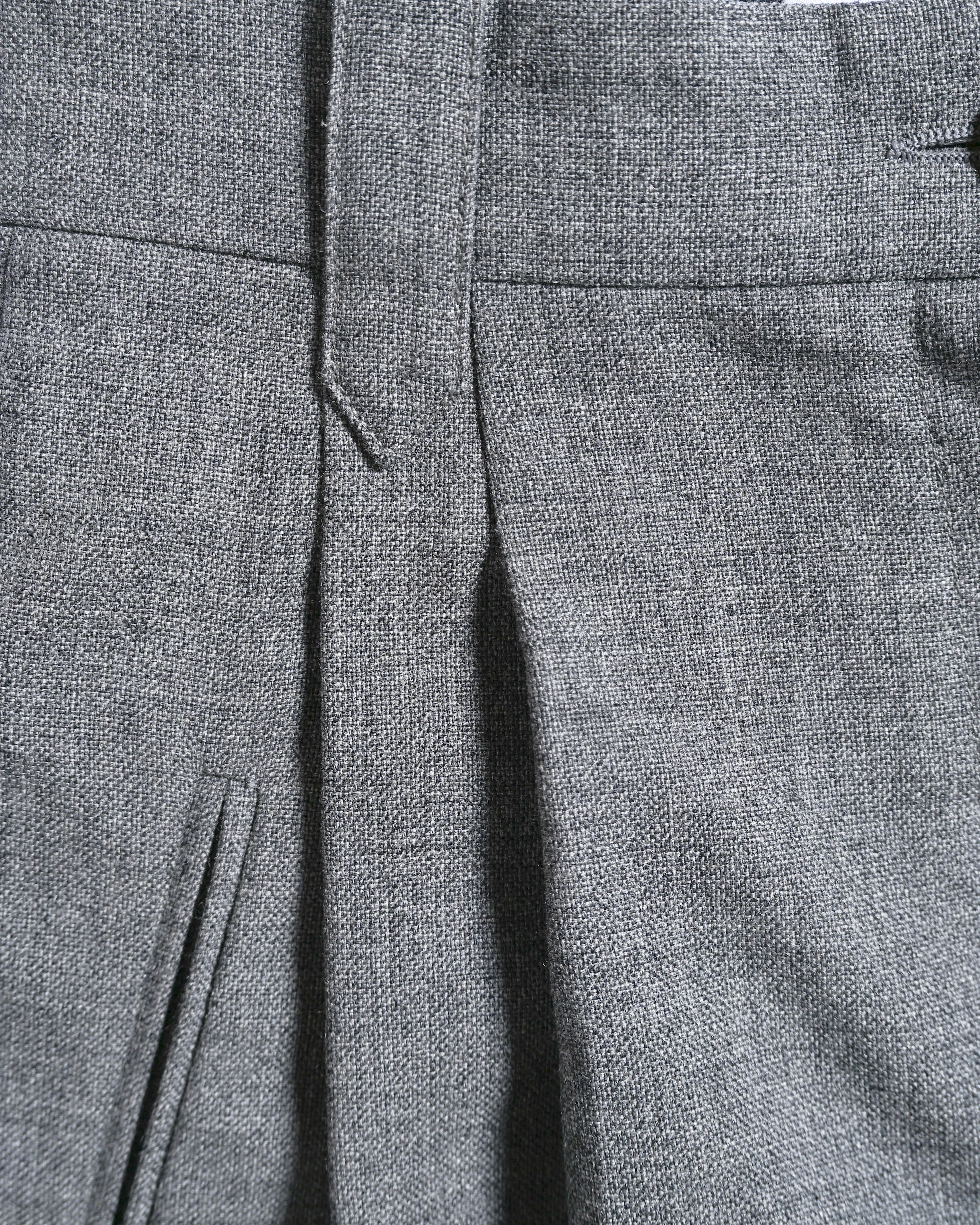 LOEWE/ 2019AW Two Tuck Wool Wide Shorts Gray – MOOD