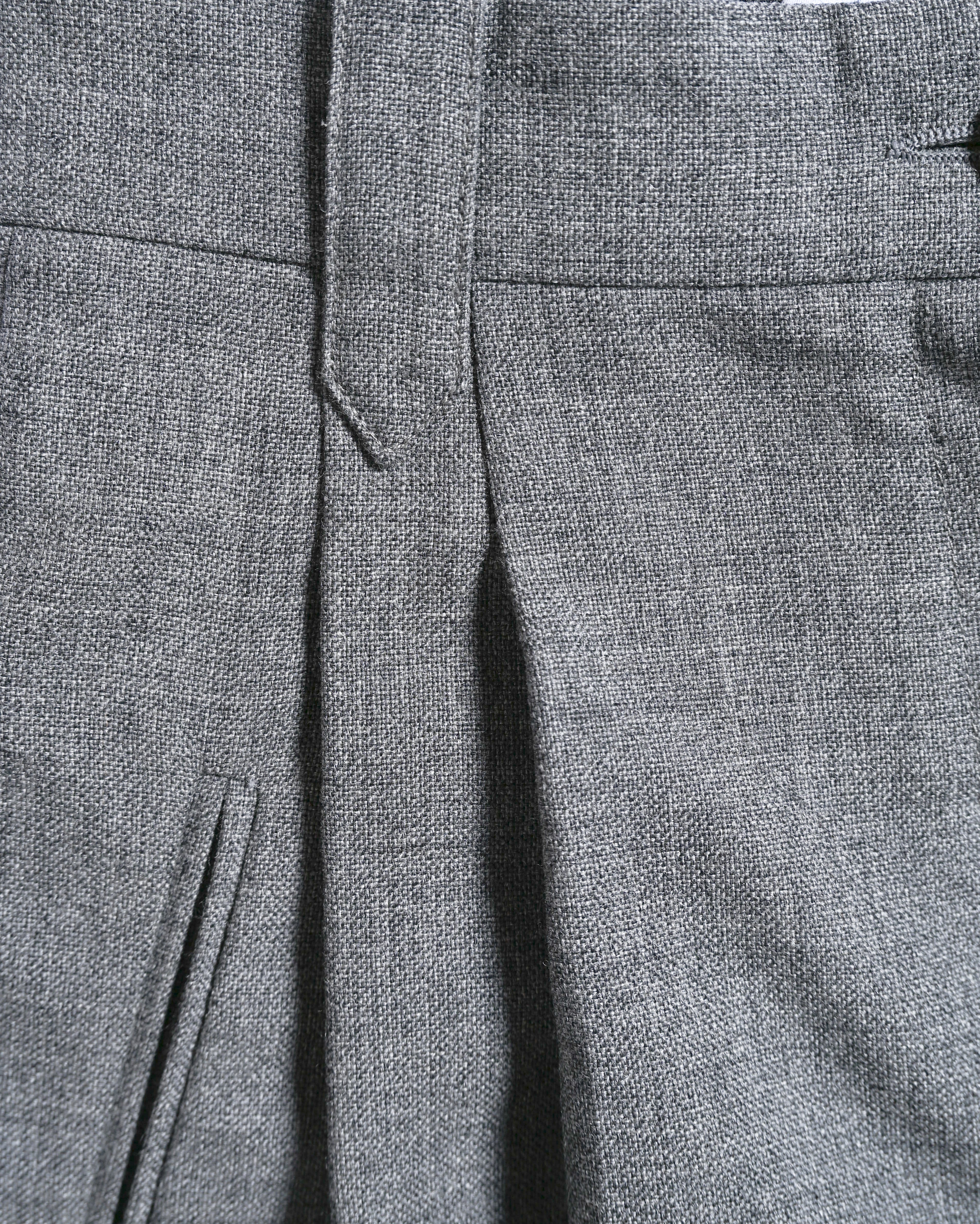 LOEWE/ 2019AW Two Tuck Wool Wide Shorts Gray