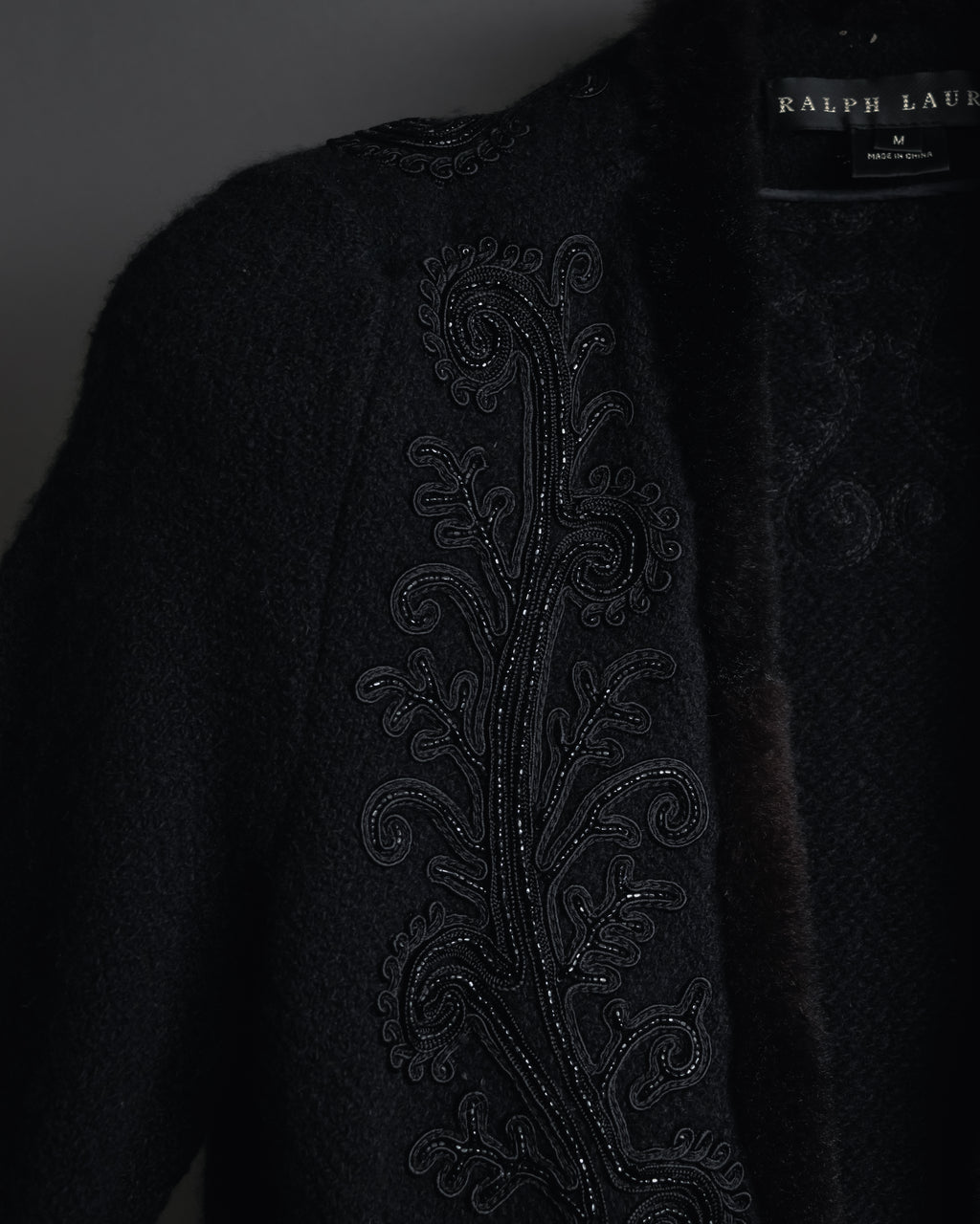 Chaqueta de piel con bordado de cuentas de los años 00 de Ralph Lauren