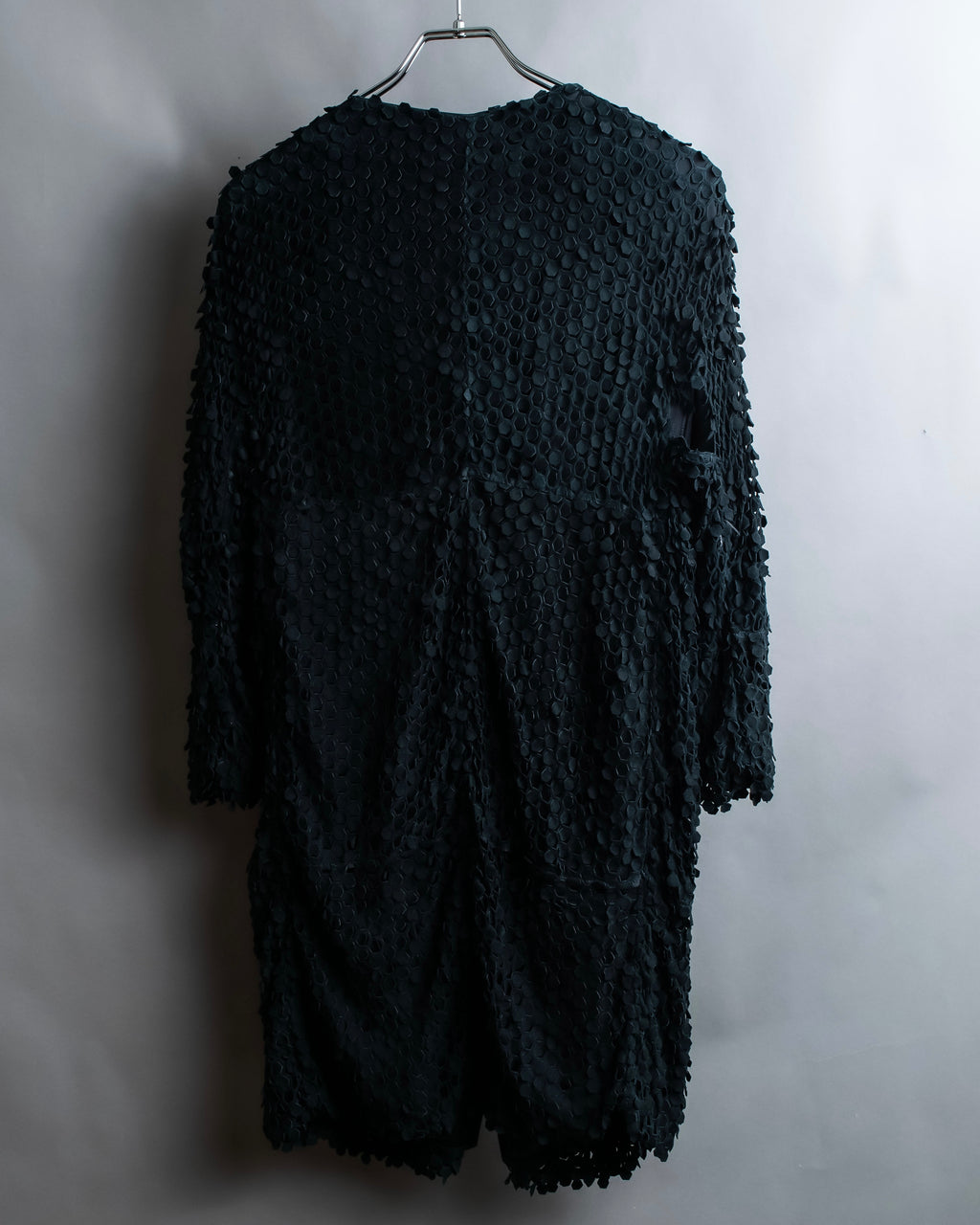 "HERNO" Laser cutwork design structured black dress