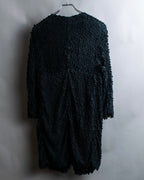 "HERNO" Laser cutwork design structured black dress