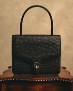 "Christian Dior" 70's-80's Ostrich textured leather handbag